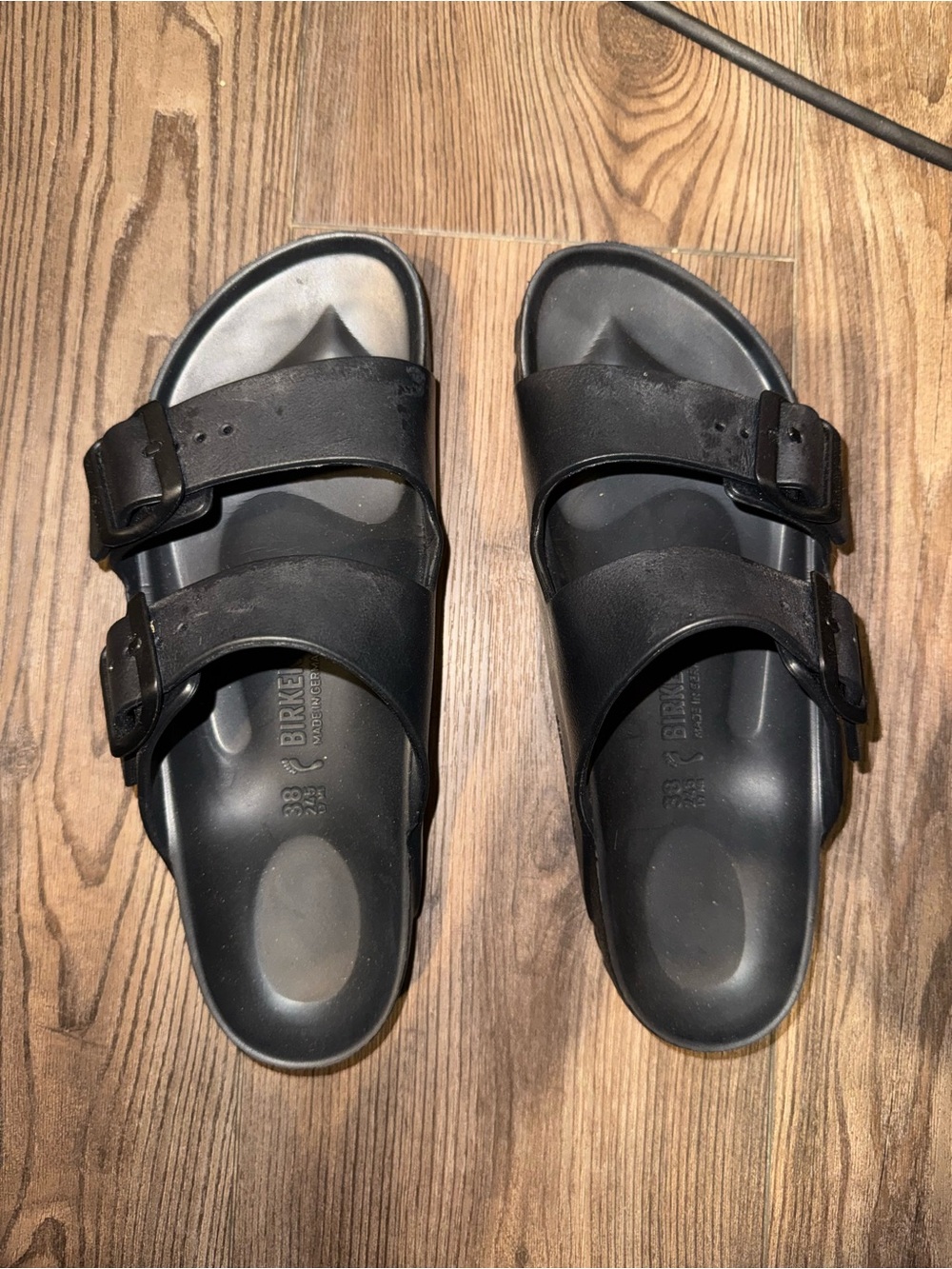 Birkenstock Women's Black Two-Strap Slide Sandals